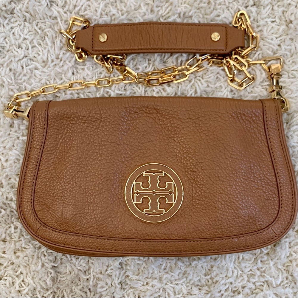 Tory Burch Britton Brown Leather Crossbody Purse